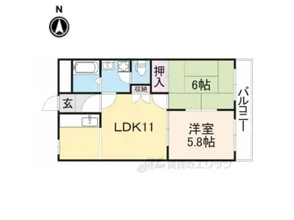 エメリーパレス(2LDK/1階)の間取り写真