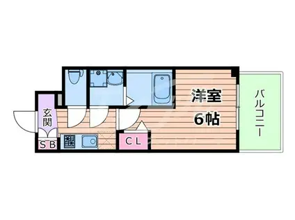 エスリード大阪城イースト(1K/9階)の間取り写真