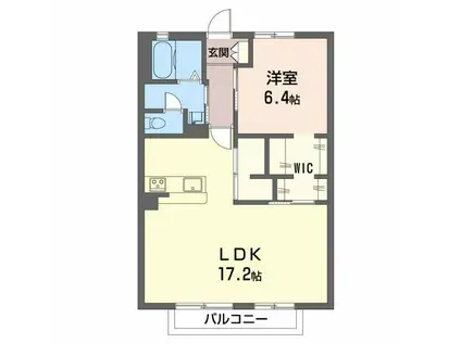サンテラス(1LDK/2階)の間取り写真