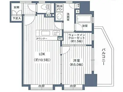 プレジール本郷ステーションプラザ(1SLDK/7階)の間取り写真