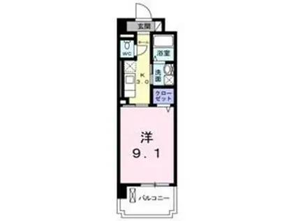 カーサ ソレアード(1K/1階)の間取り写真