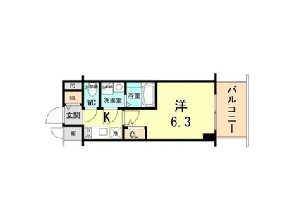 エスリードザ・ランドマーク神戸(1K/4階)の間取り写真