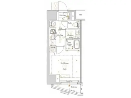 KNOTS大山(1K/3階)の間取り写真