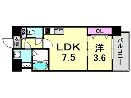 スプランディット王子公園(1LDK/5階)の間取り写真
