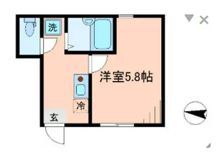 レジデンス下北沢(1K/1階)の間取り写真