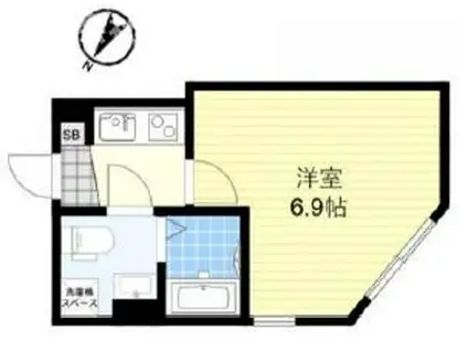シアターハウス三園(1K/1階)の間取り写真