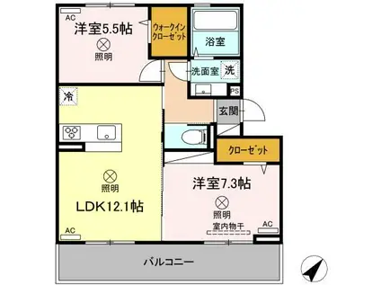 GLANZ.KII(2LDK/3階)の間取り写真