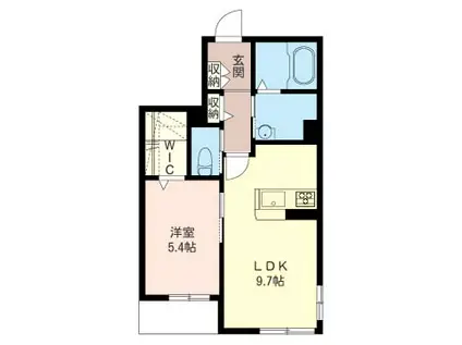 ブランベージュ(1LDK/1階)の間取り写真