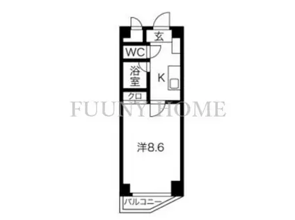 ア・サンテYTM(1K/3階)の間取り写真