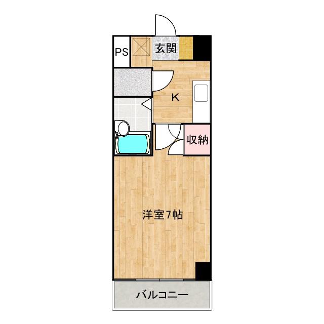 フルリール松浦(1K/1階)の間取り写真