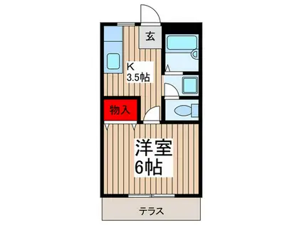 HEIMU SAITO(1K/1階)の間取り写真