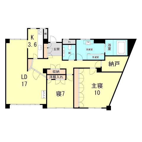 菊谷ヒルズ(2LDK/1階)の間取り写真