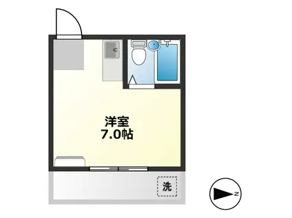 プチシャンブル紫野(ワンルーム/3階)の間取り写真