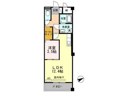 クロスローズ(1LDK/3階)の間取り写真