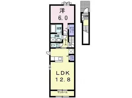 アクシオ A(1LDK/2階)の間取り写真