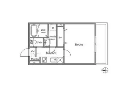 サクラレジデンス巽(1K/3階)の間取り写真