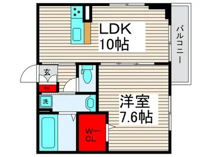 クレールX(1LDK/1階)の間取り写真