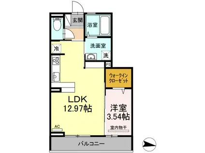 ADELE八戸溝(1LDK/2階)の間取り写真