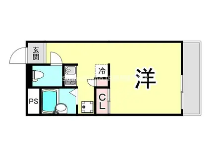 レオパレスカリヨ尼崎(1K/1階)の間取り写真