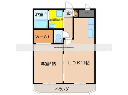 ピーチフローレV(1LDK/3階)の間取り写真