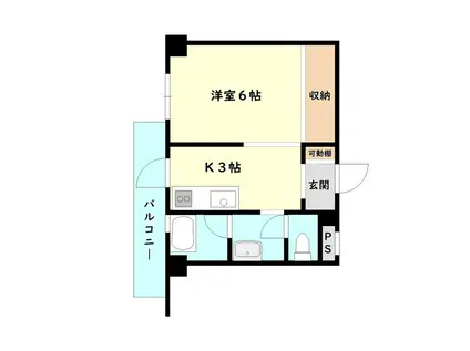 ROOMS本町(1K/3階)の間取り写真