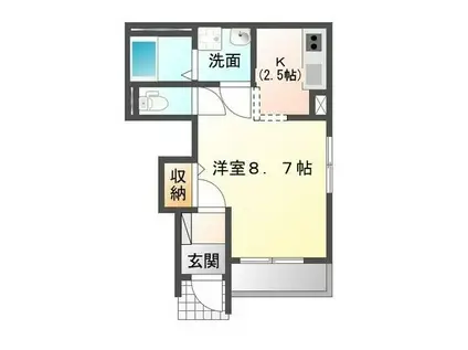 グレイシャス(1K/1階)の間取り写真