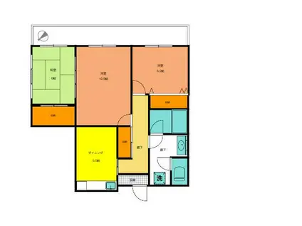 安西ビル(3DK/3階)の間取り写真