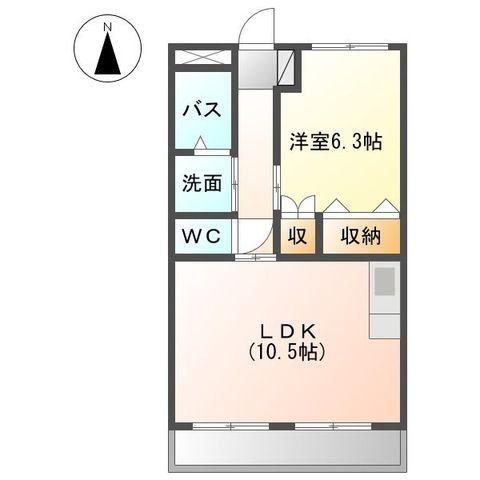 フォレスト壱番館(1LDK/2階)の間取り写真