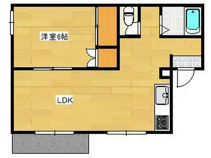 コーポ駅北I(1LDK/2階)の間取り写真