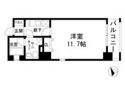 TINO汐留 ティノ汐留(1K/5階)の間取り写真