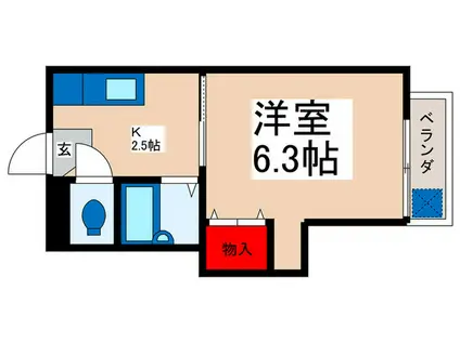 ホワイトヴィラ(1K/1階)の間取り写真