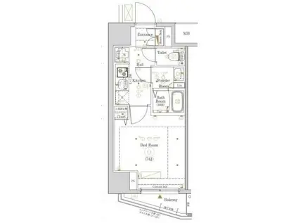 KNOTS大山(1K/5階)の間取り写真