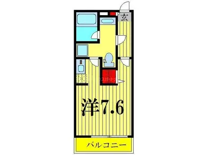 リブリ・SUNNY(ワンルーム/2階)の間取り写真