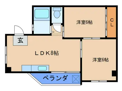 第5武田マンション(2LDK/2階)の間取り写真