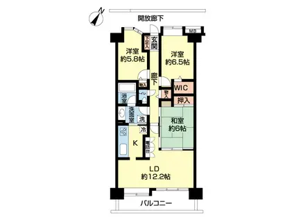 サンマンションアトレ北本(3LDK/10階)の間取り写真