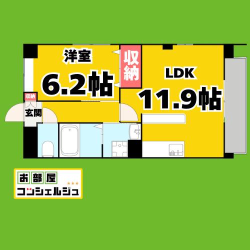 シュティーク八社(1LDK/1階)の間取り写真