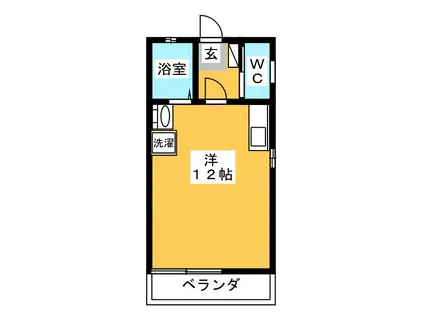 ハイツスバル(ワンルーム/2階)の間取り写真