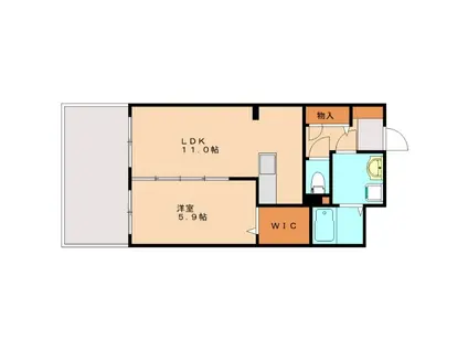 エクレール(1LDK/2階)の間取り写真