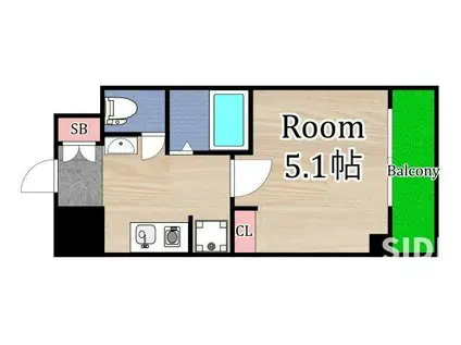 フィオーレ都島北(1K/6階)の間取り写真