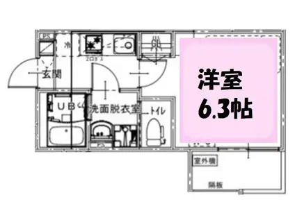 KEIAI RESIDENCE 新越谷(1K/1階)の間取り写真