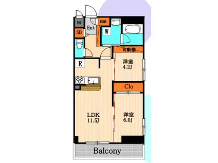 ディアコート(2LDK/2階)の間取り写真