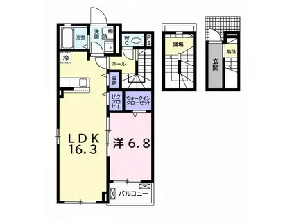 ルーセントIII(1LDK/3階)の間取り写真
