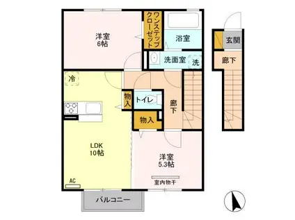 すいよう(2LDK/2階)の間取り写真