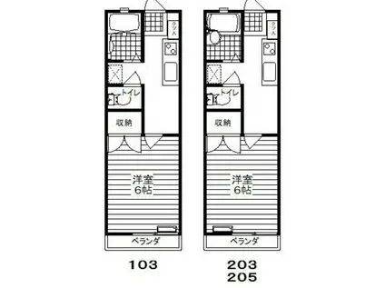 メゾンカトレア(ワンルーム/2階)の間取り写真