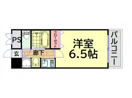 プレサンス難波リバーオアシス(1K/2階)の間取り写真