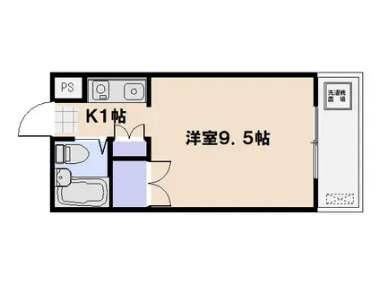 ウエストコート(ワンルーム/4階)の間取り写真