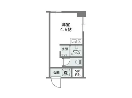 SENSE深江本町(ワンルーム/2階)の間取り写真