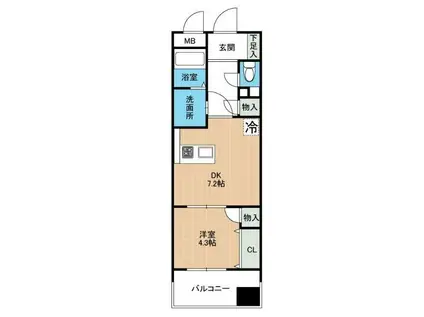 サンロージュ水前寺公園(1DK/7階)の間取り写真