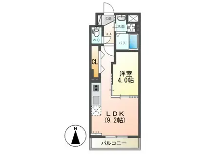 アーバンプレイス(1LDK/1階)の間取り写真