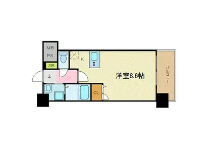 GREENTRAILPARK NISHIGAWA(1K/3階)の間取り写真